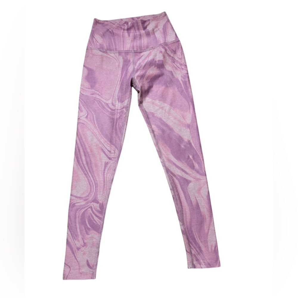 Beyond Yoga Pink & Purple Swirl Pattern Leggings
